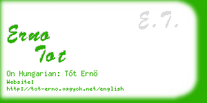 erno tot business card