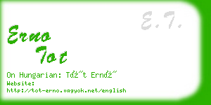 erno tot business card